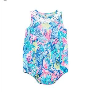 Lilly Pulitzer Baby May Bodysuit in Mermaid Cove